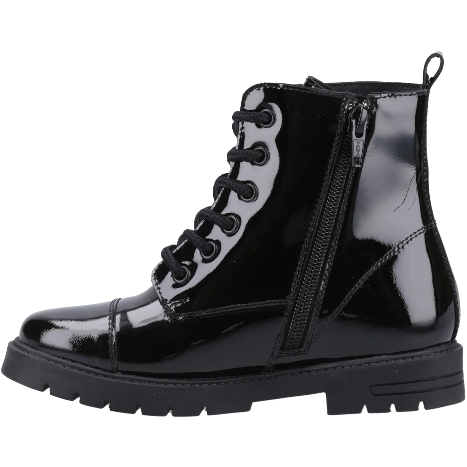 Hush Puppies Girls Lauren Patent Senior Shoe Black - Image 2