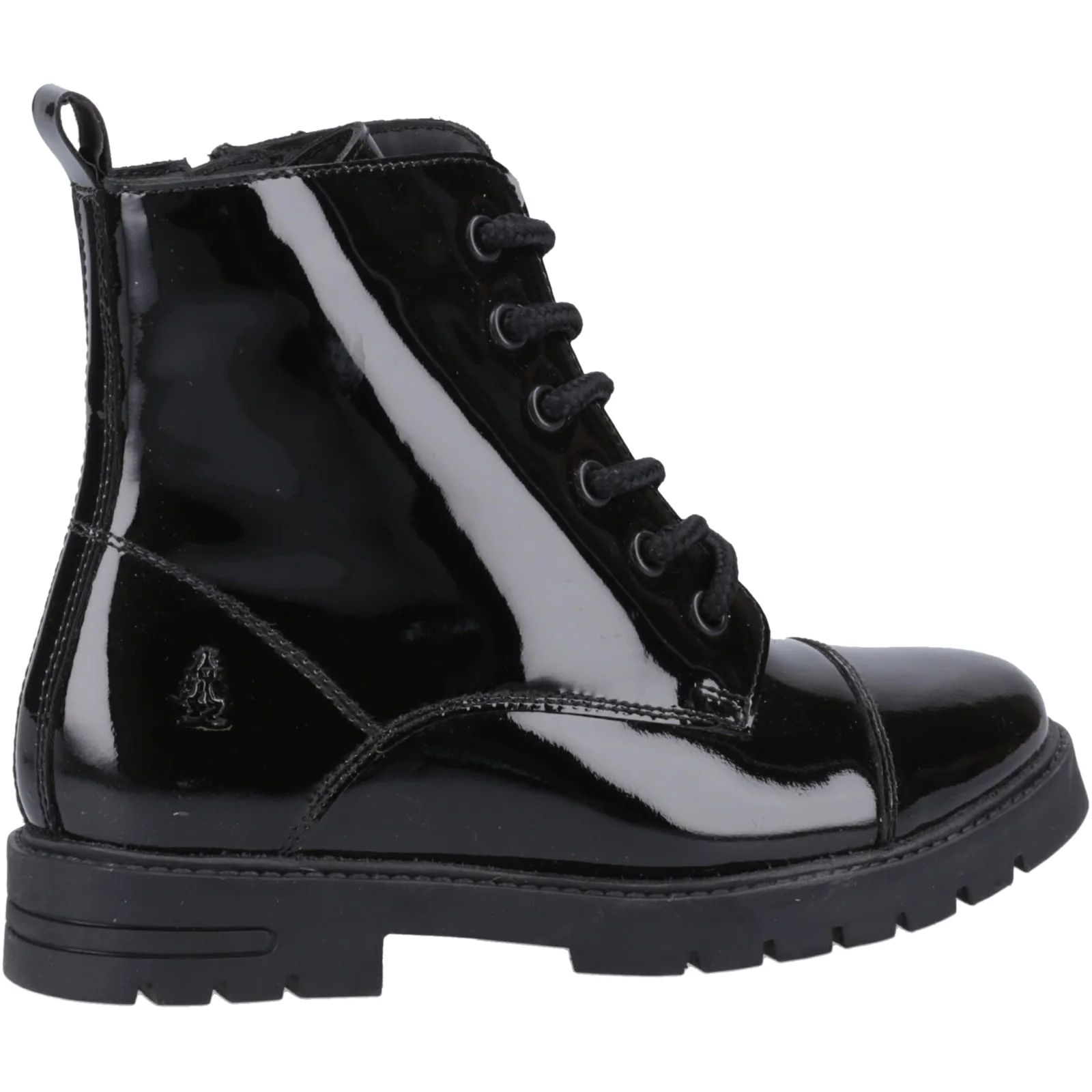 Hush Puppies Girls Lauren Patent Senior Shoe Black - Image 4