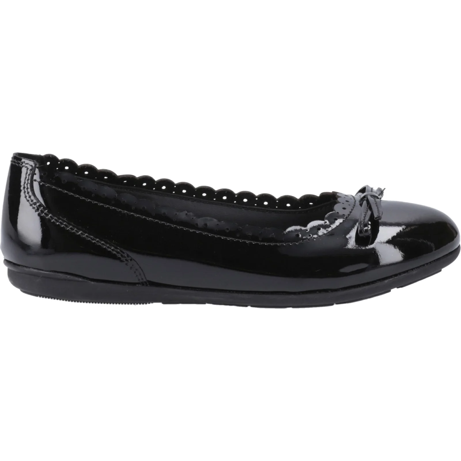 Hush Puppies Girls Lillie Ballerina Patent Black