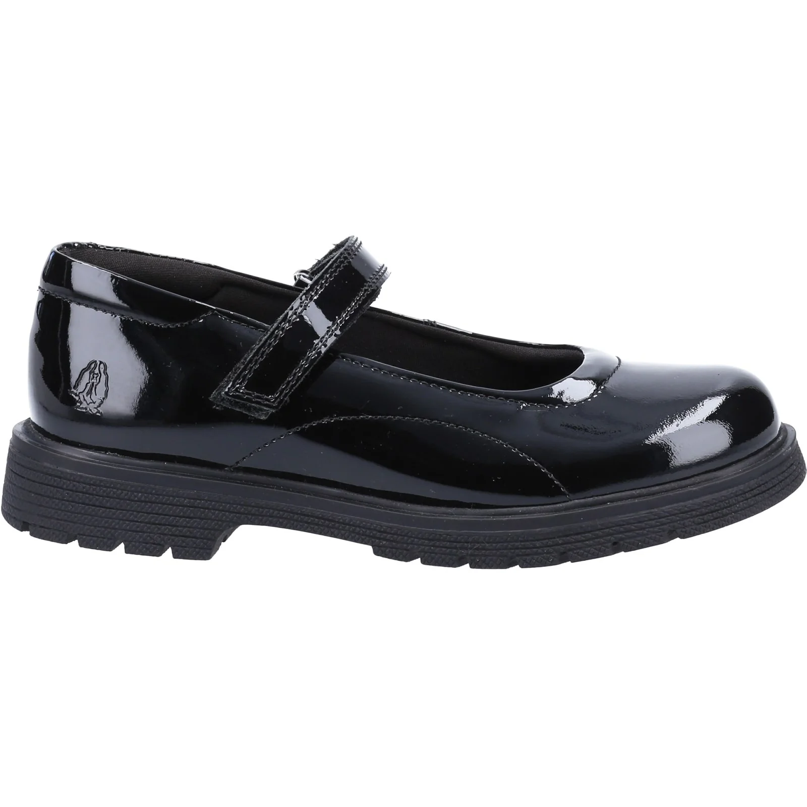 Hush Puppies Girls Tally Senior Patent School Shoe Patent Black