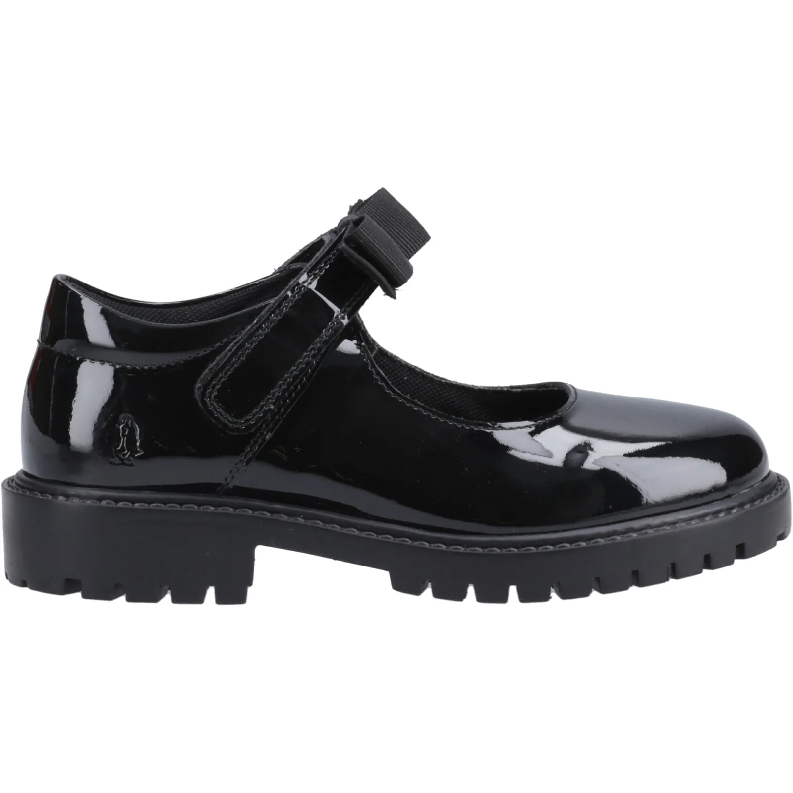 Hush Puppies Junior Girls Astrid Bow Patent Jnr Black