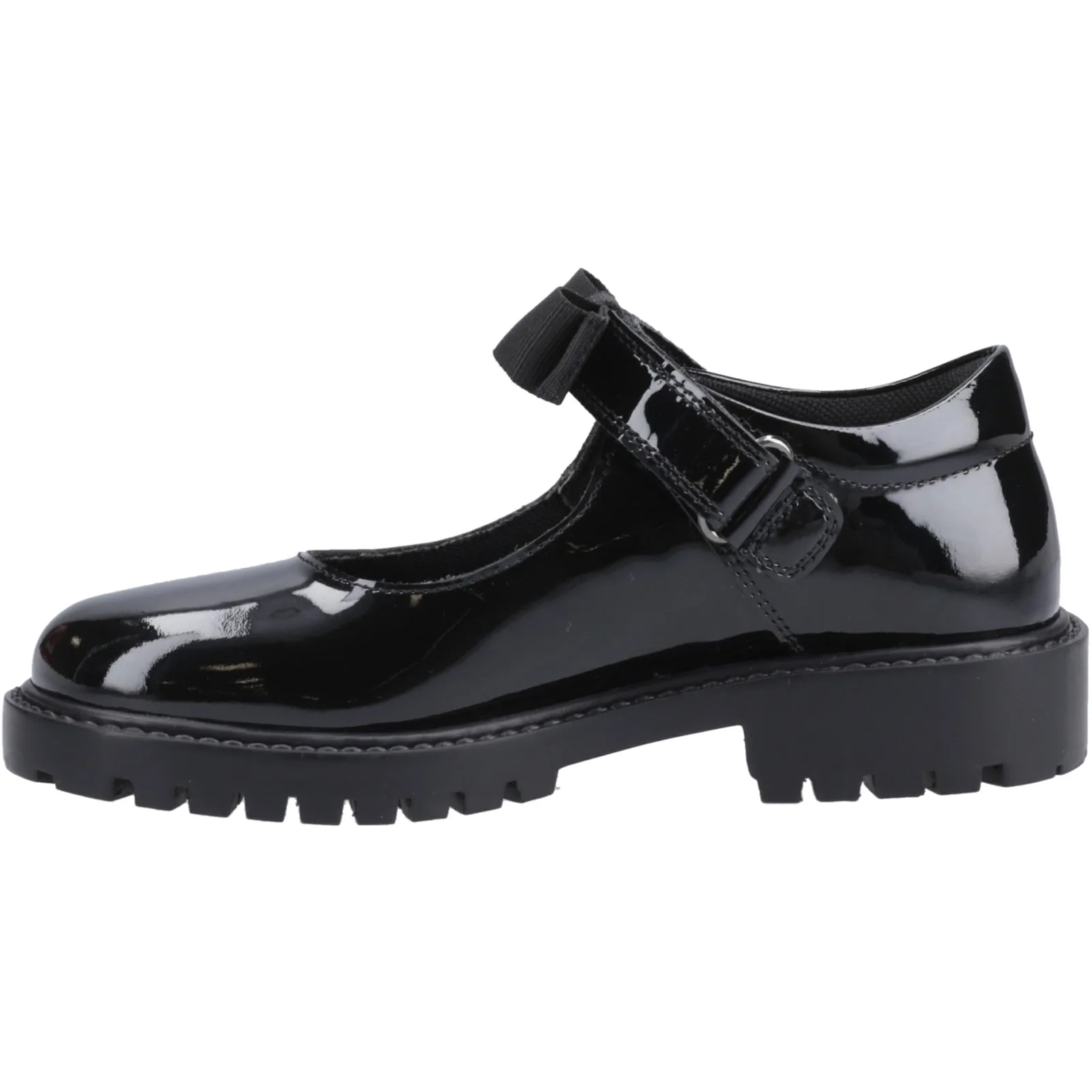 Hush Puppies Junior Girls Astrid Bow Patent Jnr Black - Image 2