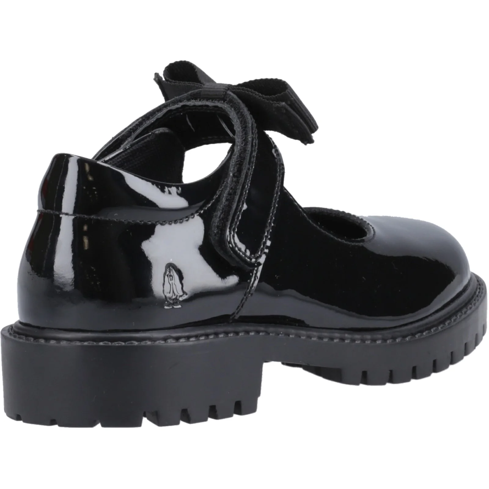 Hush Puppies Junior Girls Astrid Bow Patent Jnr Black - Image 4