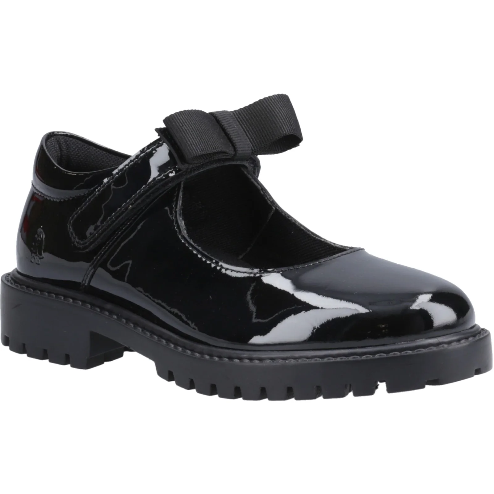 Hush Puppies Junior Girls Astrid Bow Patent Jnr Black - Image 5