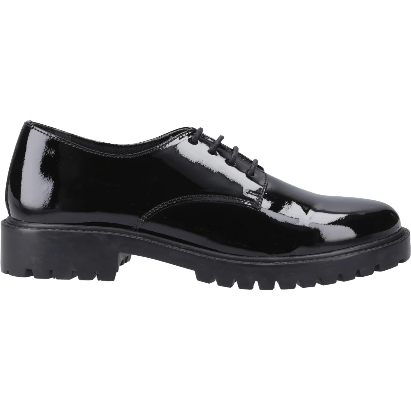 Hush Puppies Junior Girls Aubrey Lace Up Patent Jnr Black