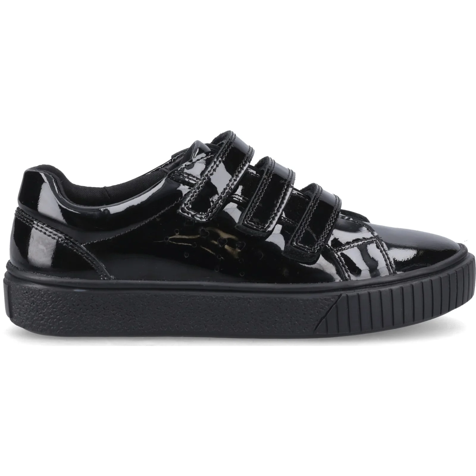 Hush Puppies Junior Girls ELSIE TOUCH FASTENING JN Black Patent