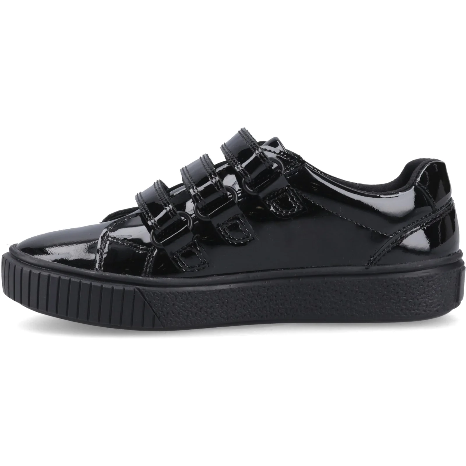 Hush Puppies Junior Girls ELSIE TOUCH FASTENING JN Black Patent - Image 2