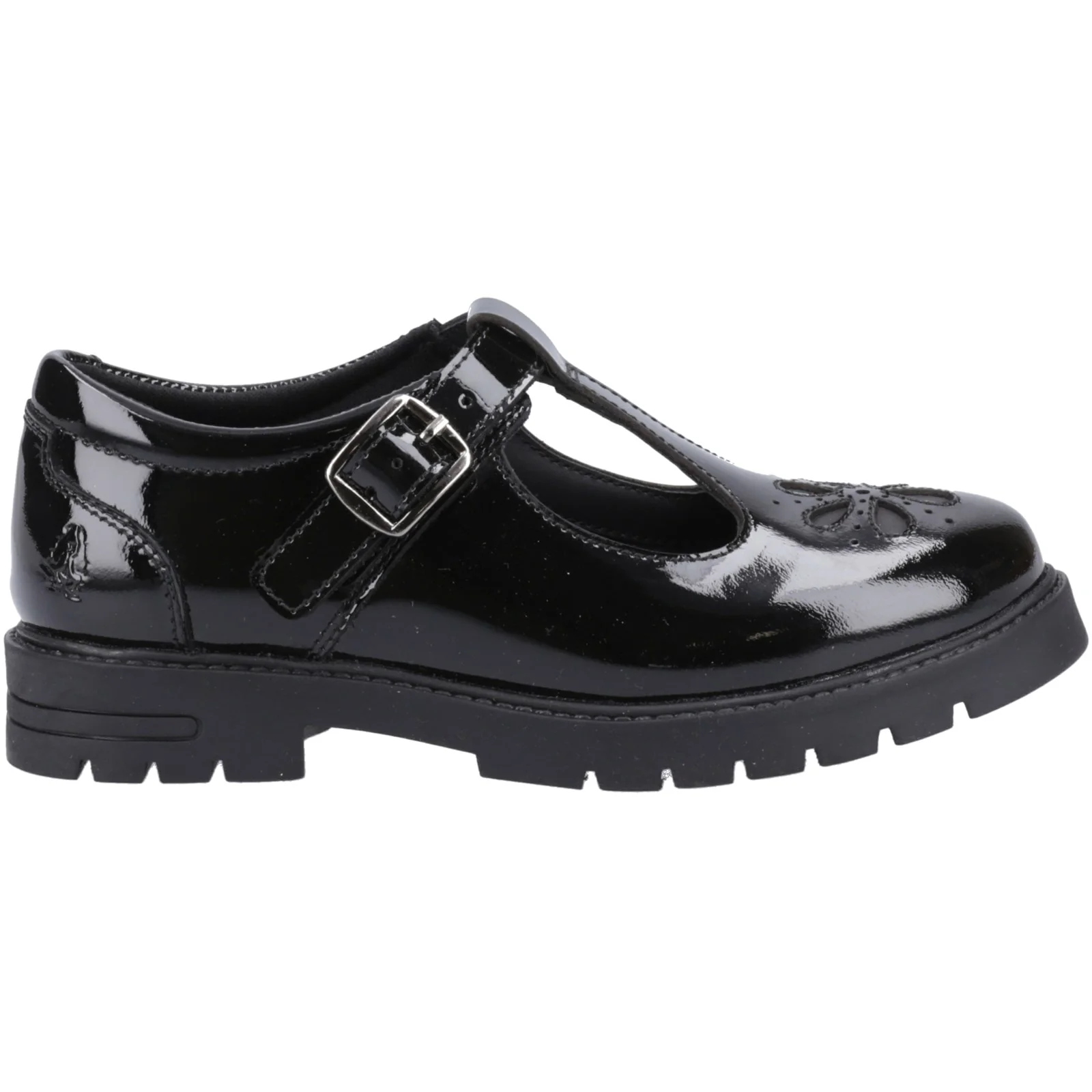 Hush Puppies Junior Girls Fiona Patent Junior Shoe Black