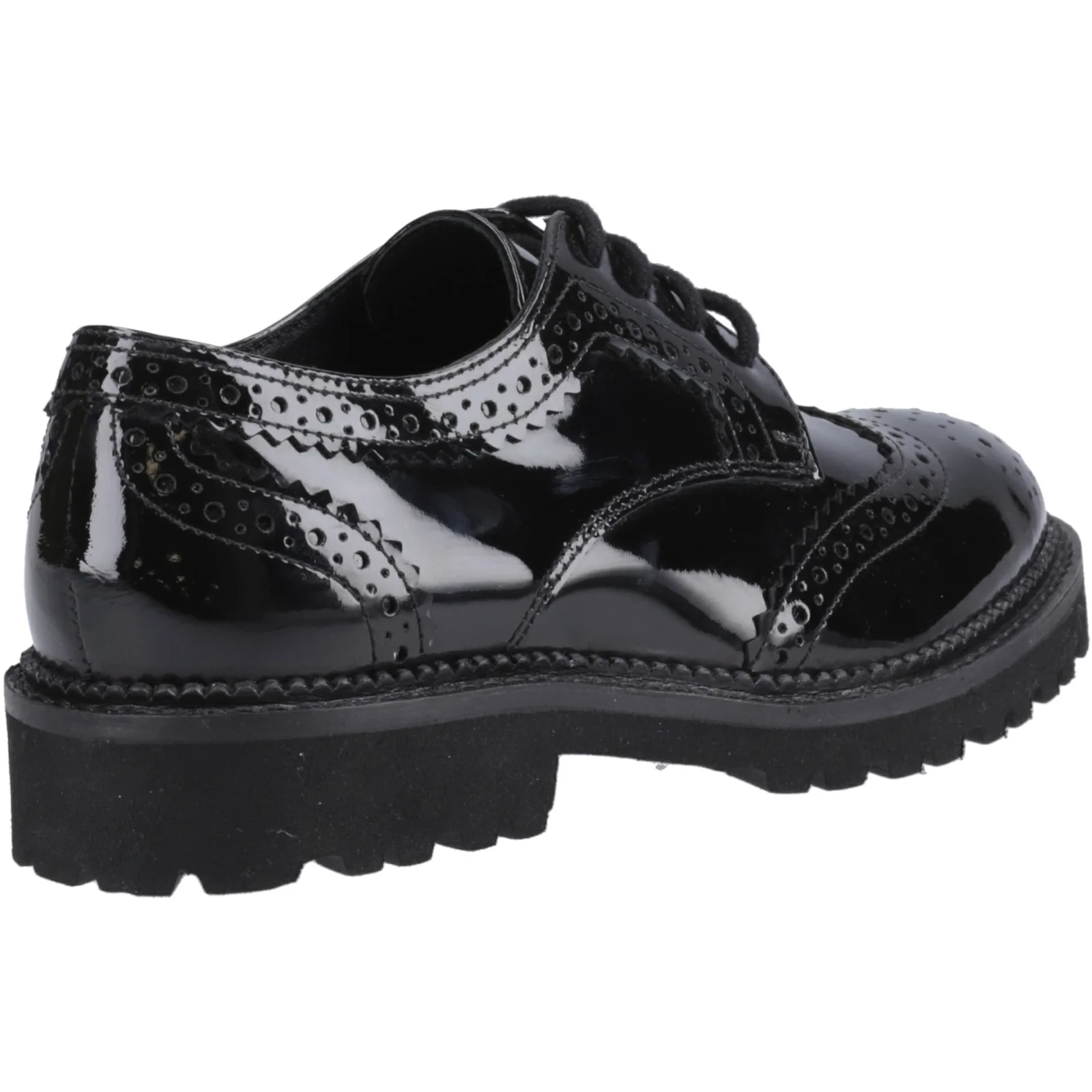Hush Puppies Junior Girls Gabi Lace Up Patent Jnr Black - Image 4