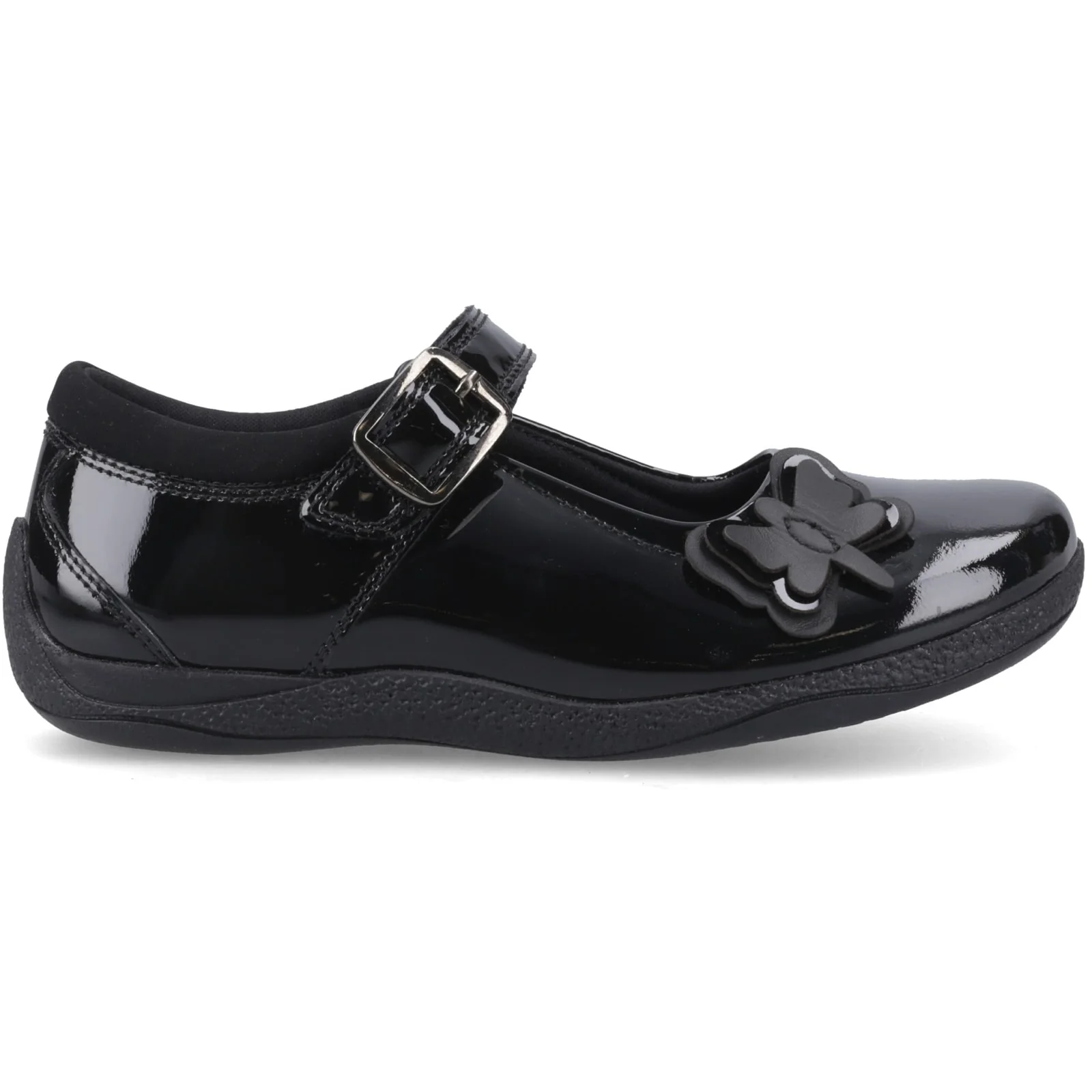 Hush Puppies Junior Girls JULIE BALLERINA PATENT Black