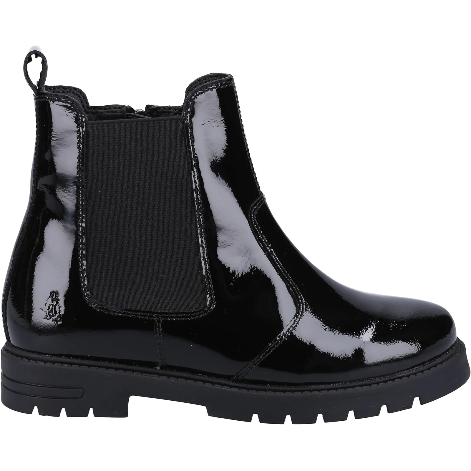 Hush Puppies Junior Girls Laura Patent JNR Chelsea Black