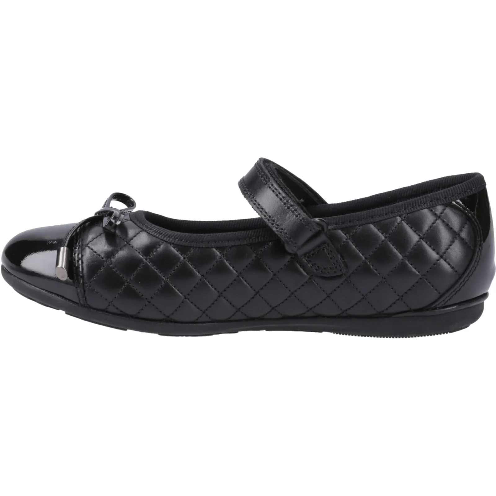 Hush Puppies Junior Girls Lottie Quilt Ballerina Jnr Black - Image 2