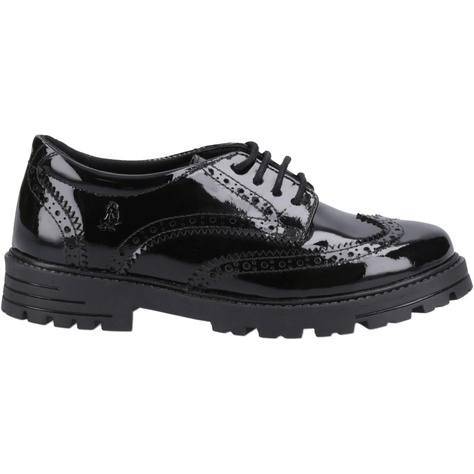 Hush Puppies Junior Girls Maxine Patent Junior Shoe Black