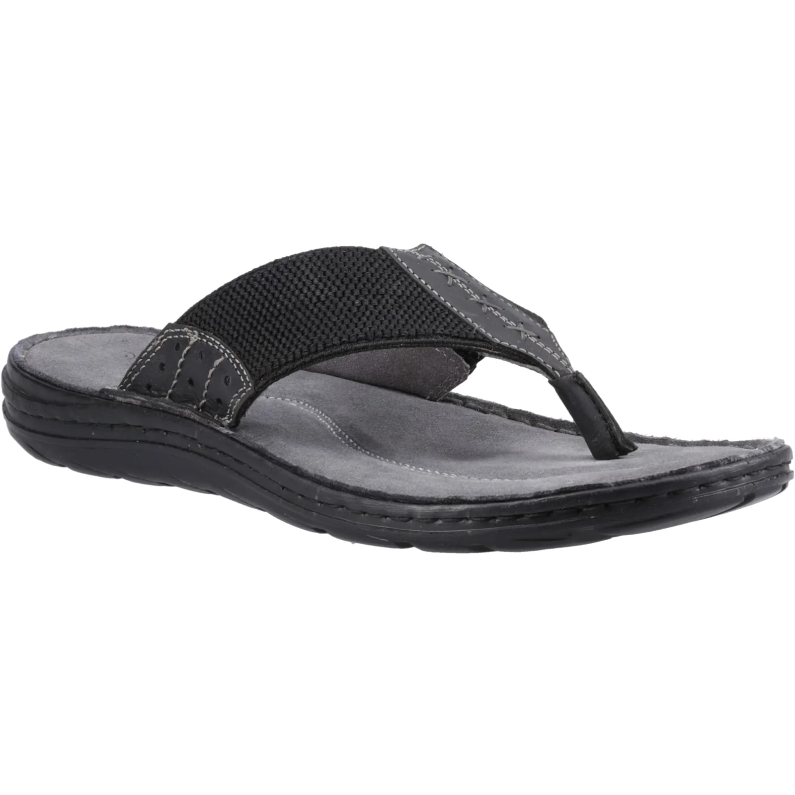 Hush Puppies Mens Alan Toepost Sandal Black - Image 5