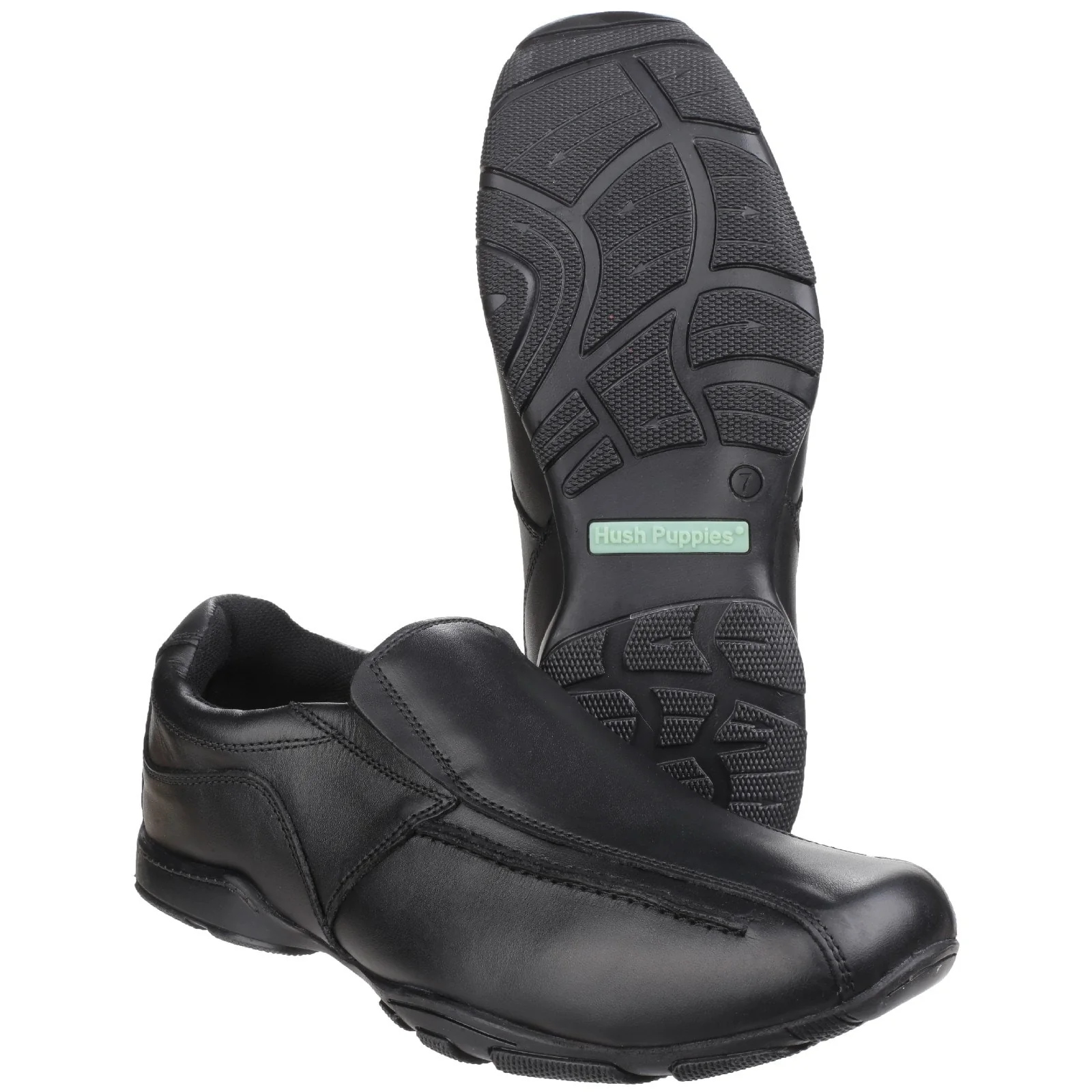 Hush Puppies Mens Bespoke Senior School Shoe Black - Image 4