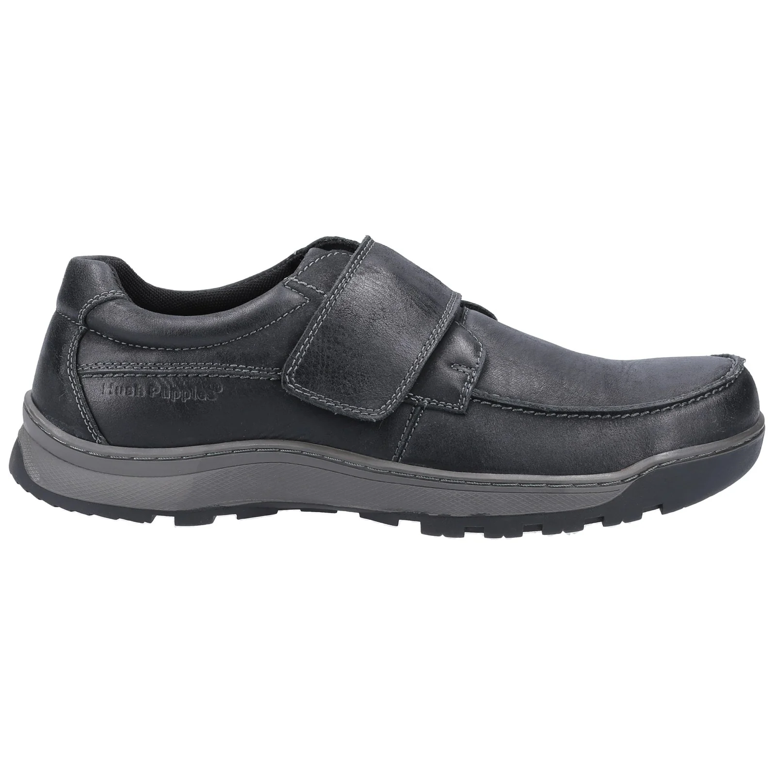 Hush Puppies Mens Casper Touch Fastening Shoes Black