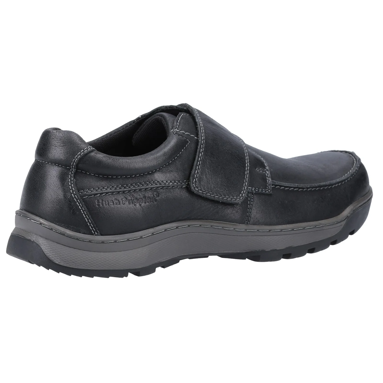 Hush Puppies Mens Casper Touch Fastening Shoes Black - Image 3