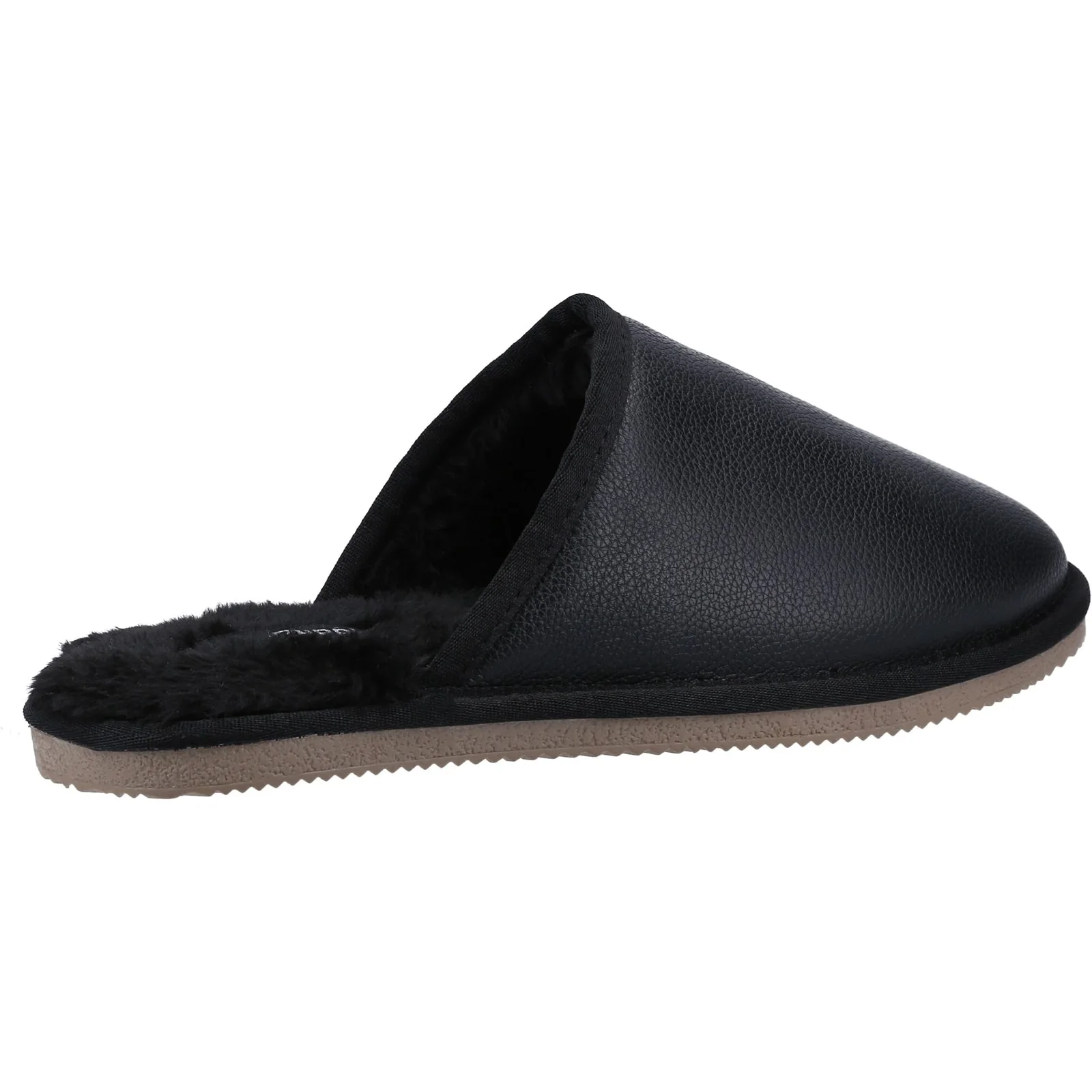 Hush Puppies Mens Coady Leather Slipper Black - Image 3