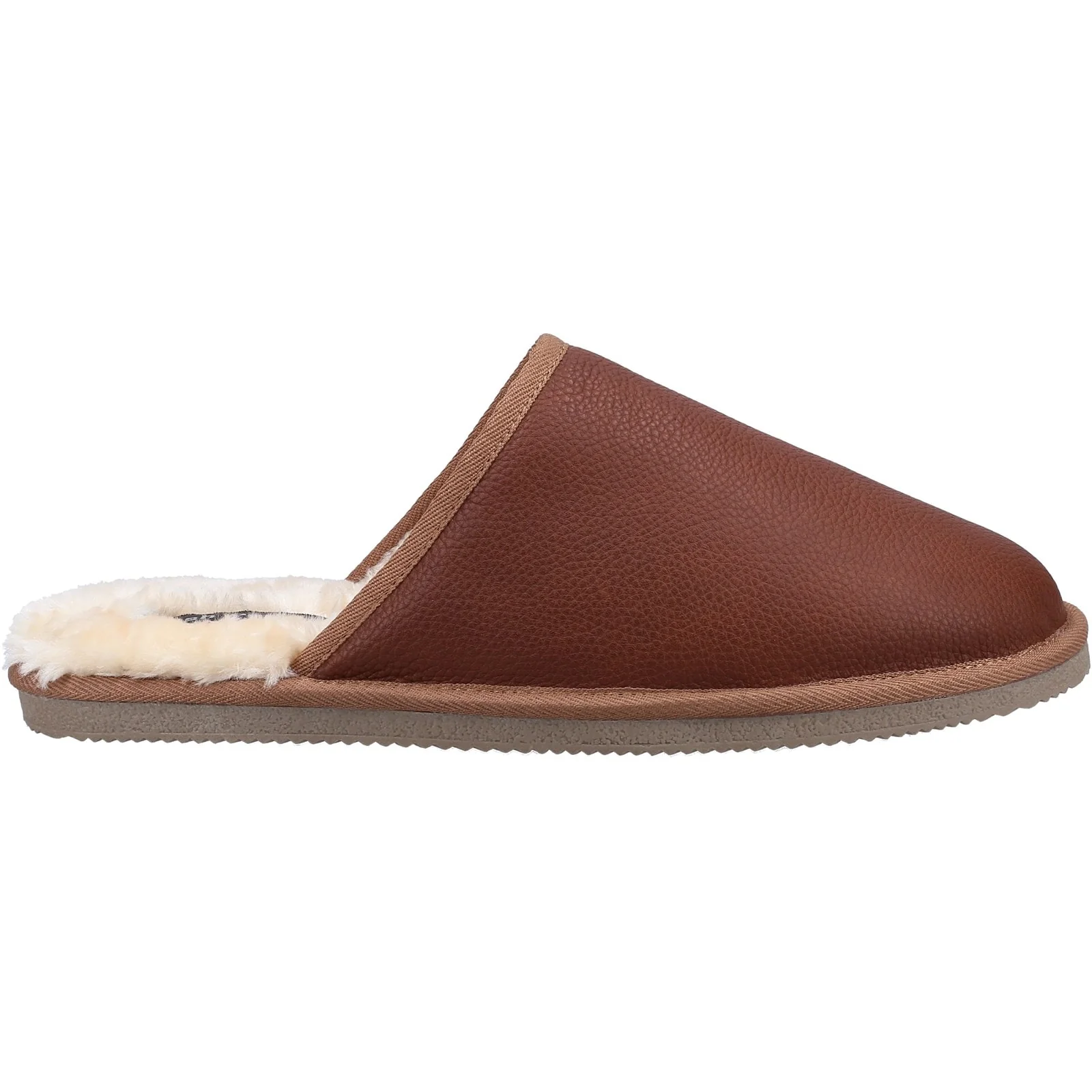 Hush Puppies Mens Coady Leather Slipper Tan