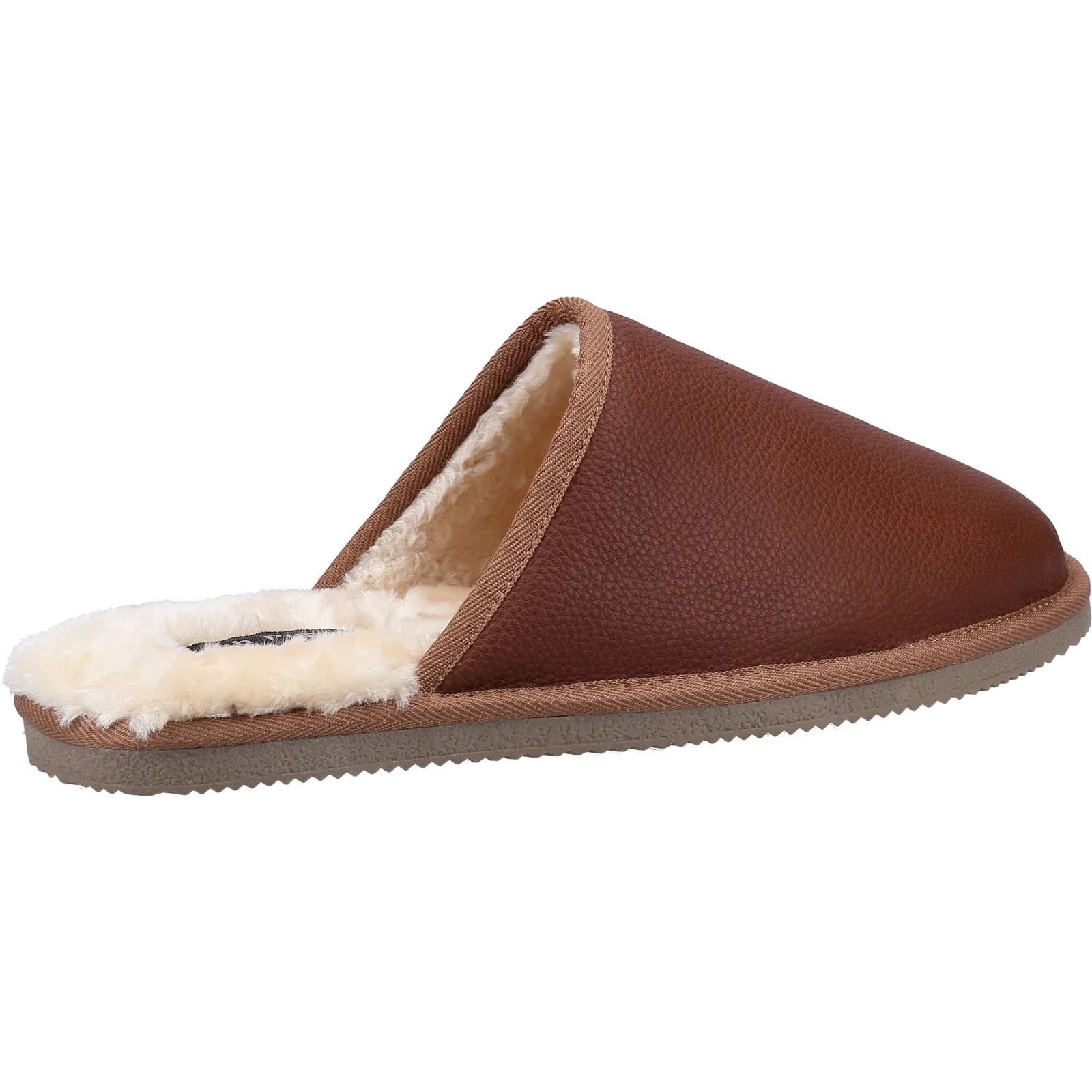 Hush Puppies Mens Coady Leather Slipper Tan - Image 3