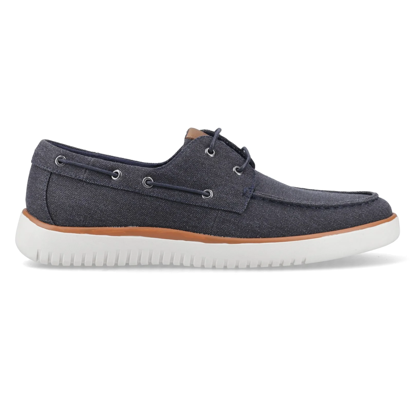 Hush Puppies Mens Daniel Canvas Boat Shoe Navy