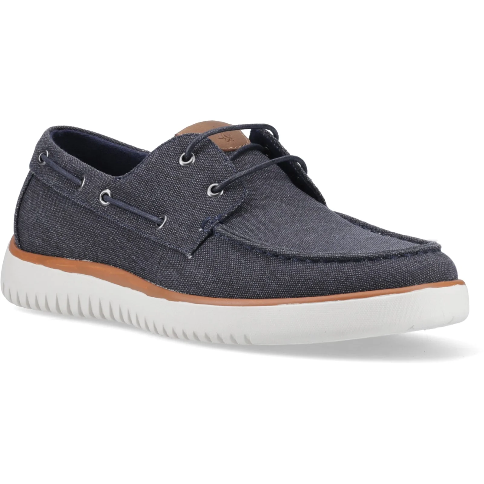 Hush Puppies Mens Daniel Canvas Boat Shoe Navy - Image 5