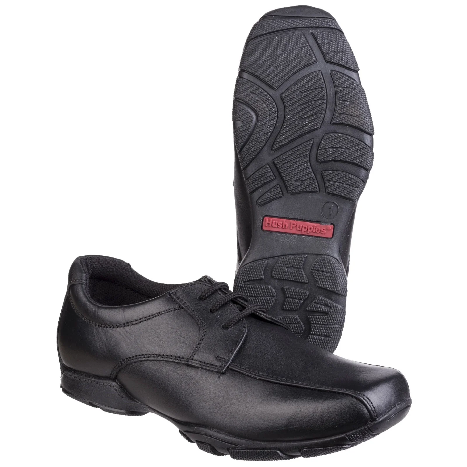 Hush Puppies Mens Vincente Senior School Shoe Black - Image 4