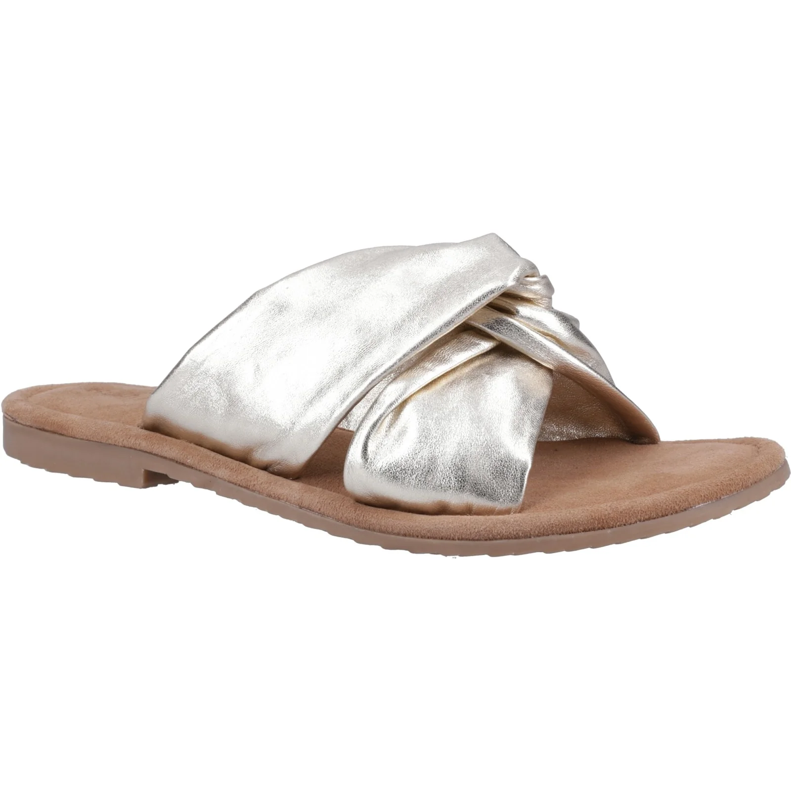Hush Puppies Womens Amy Wide Fit Sandal Gold - Image 4