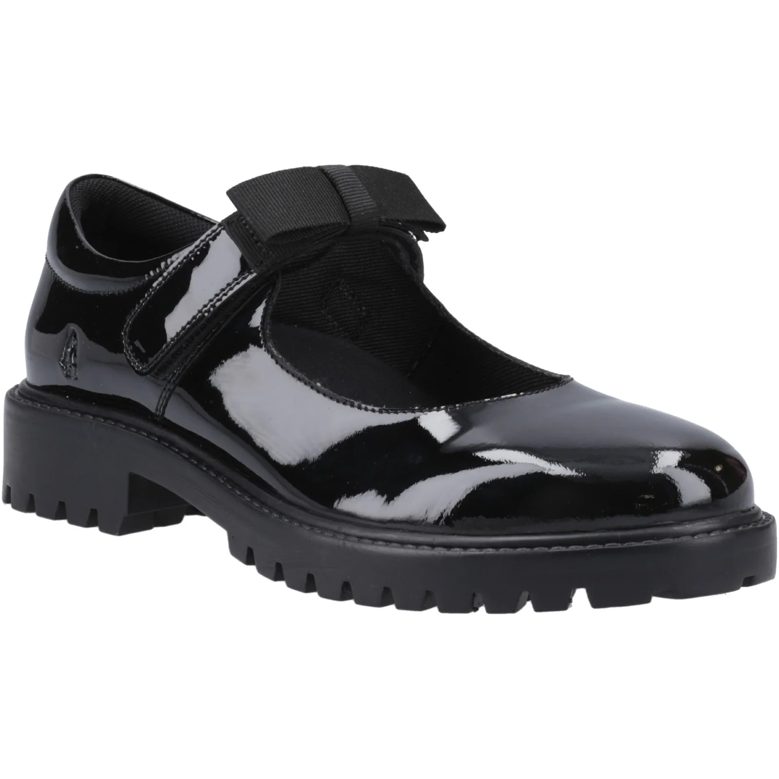 Hush Puppies Womens Astrid Bow Patent Snr Black - Image 5