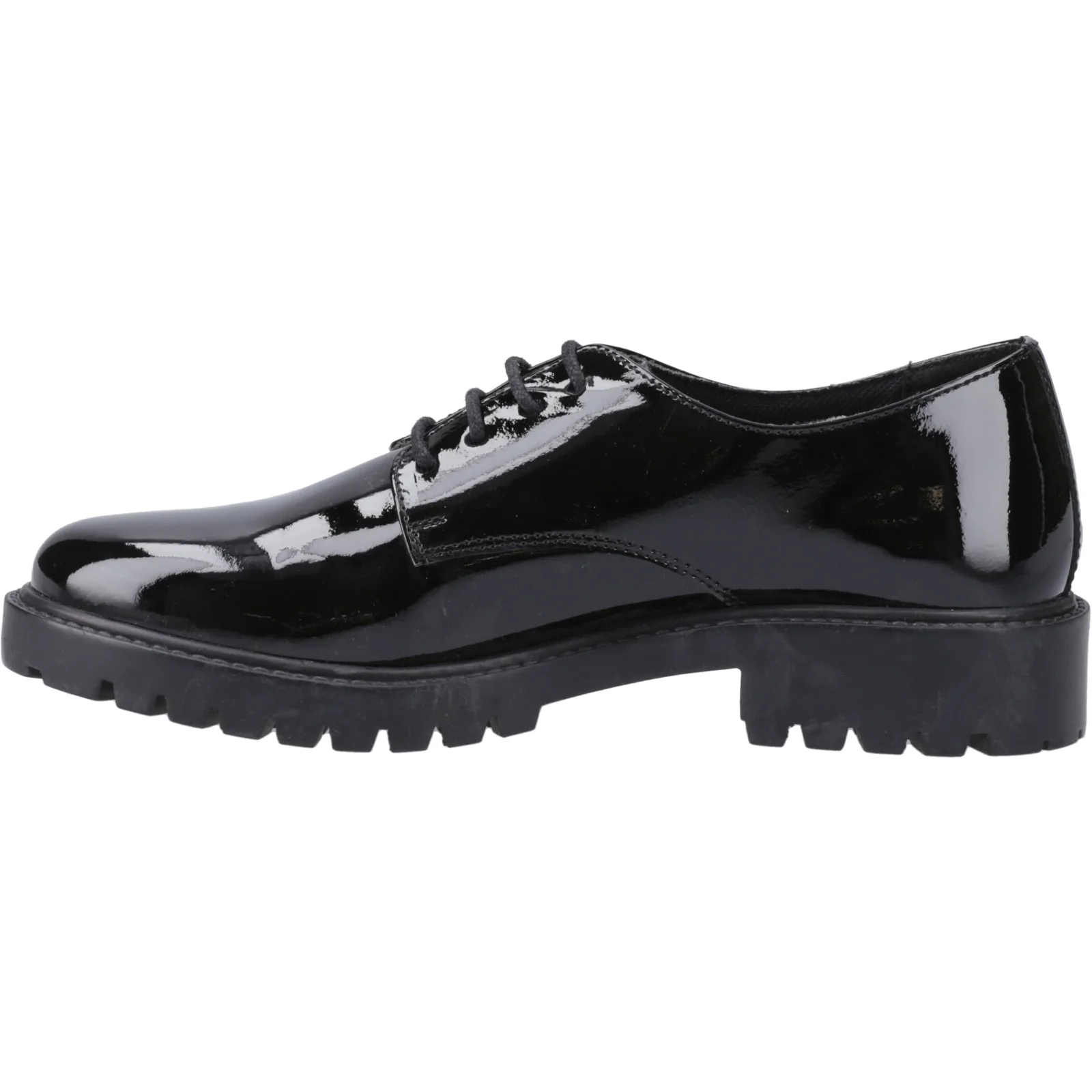 Hush Puppies Womens Aubrey Lace Up Patent Snr Black - Image 2