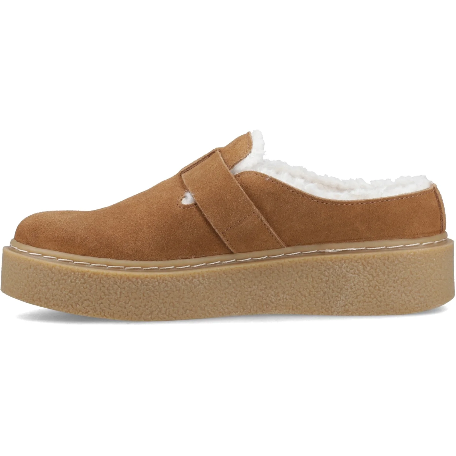 Hush Puppies Womens Blanche Fur Mule Tan - Image 2