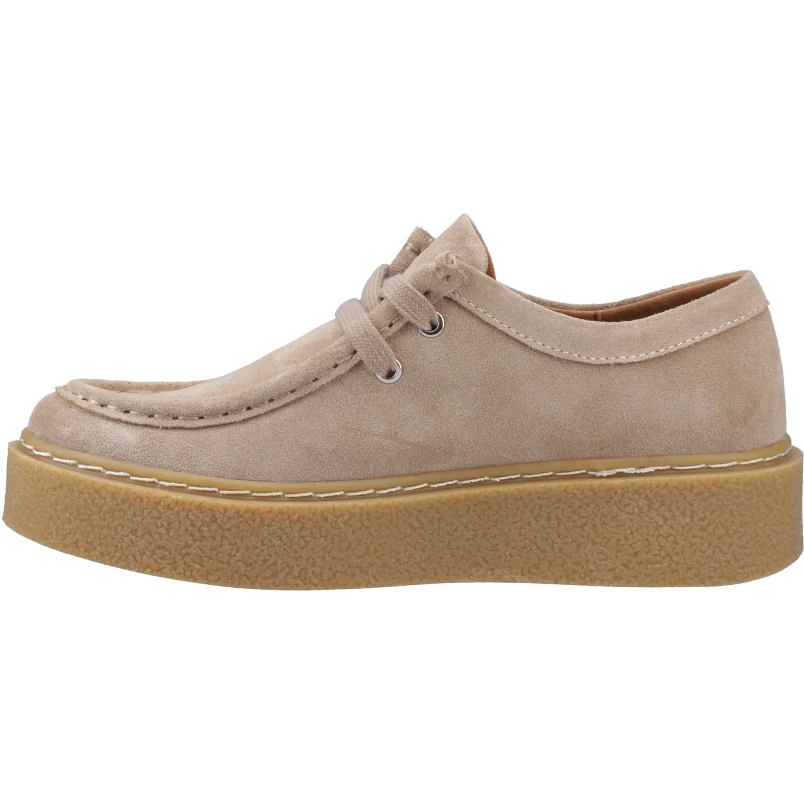 Hush Puppies Womens Bridie Suede Mocc Toe Taupe - Image 2