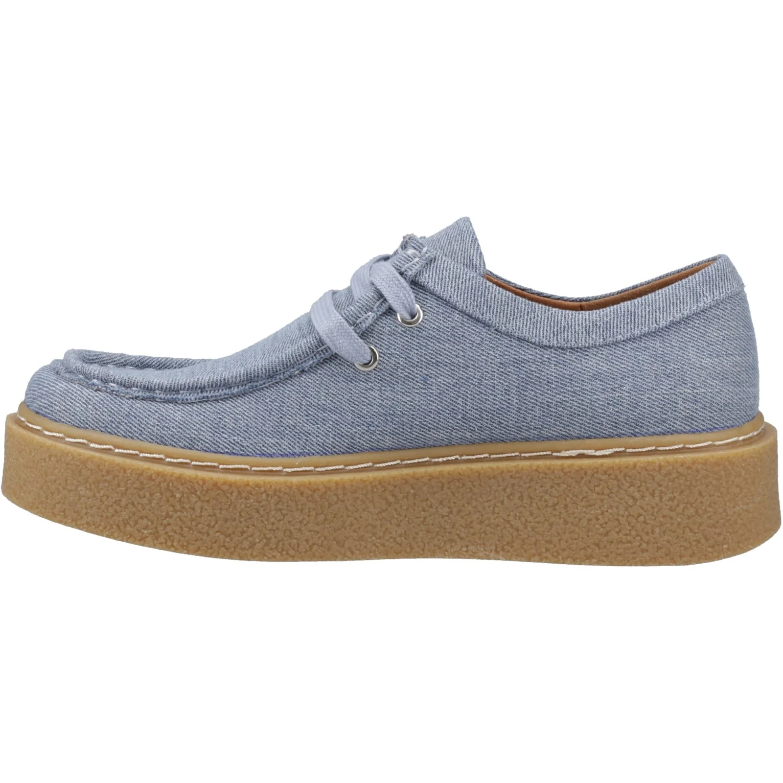 Hush Puppies Womens Bridie Textile Mocc Toe Denim - Image 2