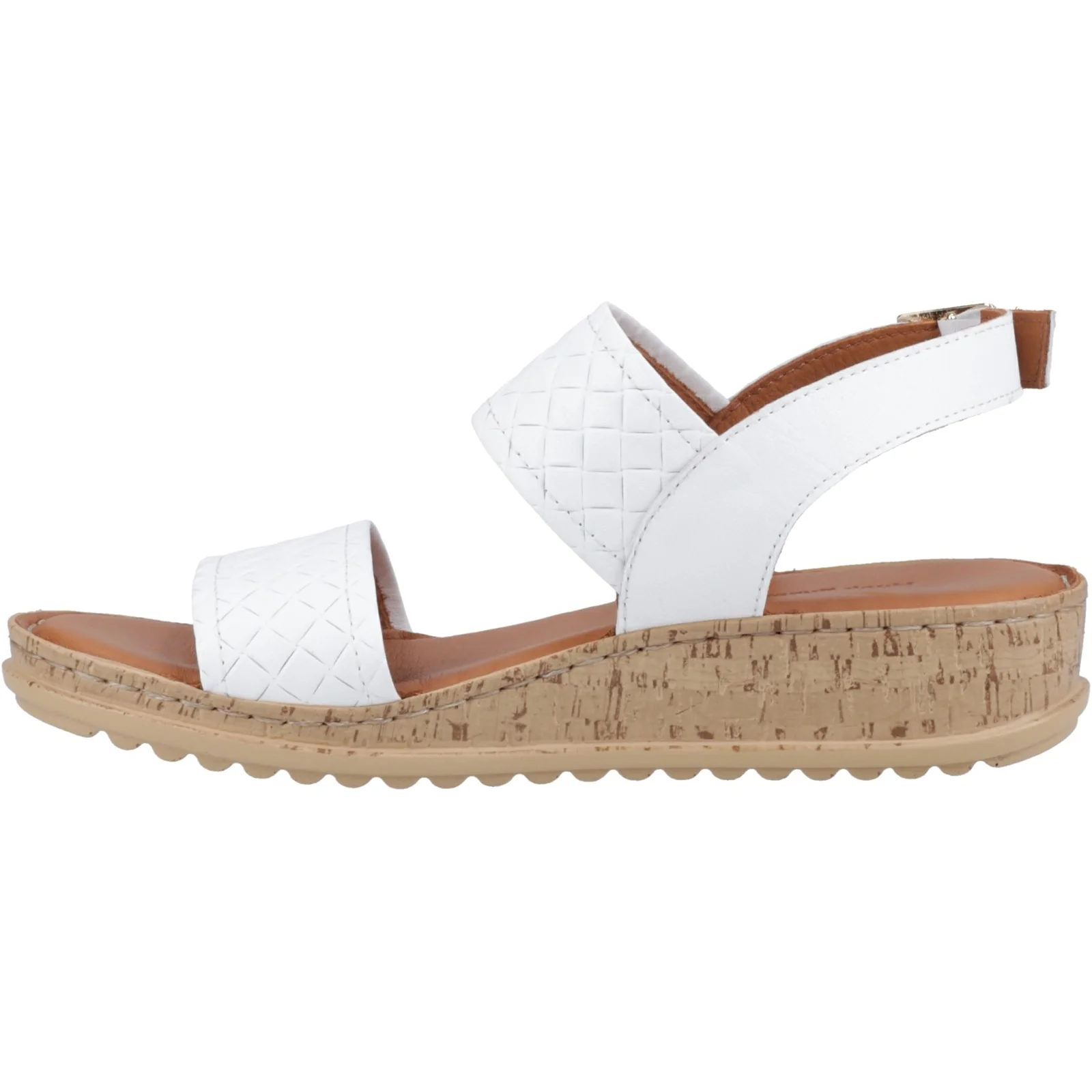 Hush Puppies Womens Ebony Wide Fit Sandal White - Image 2