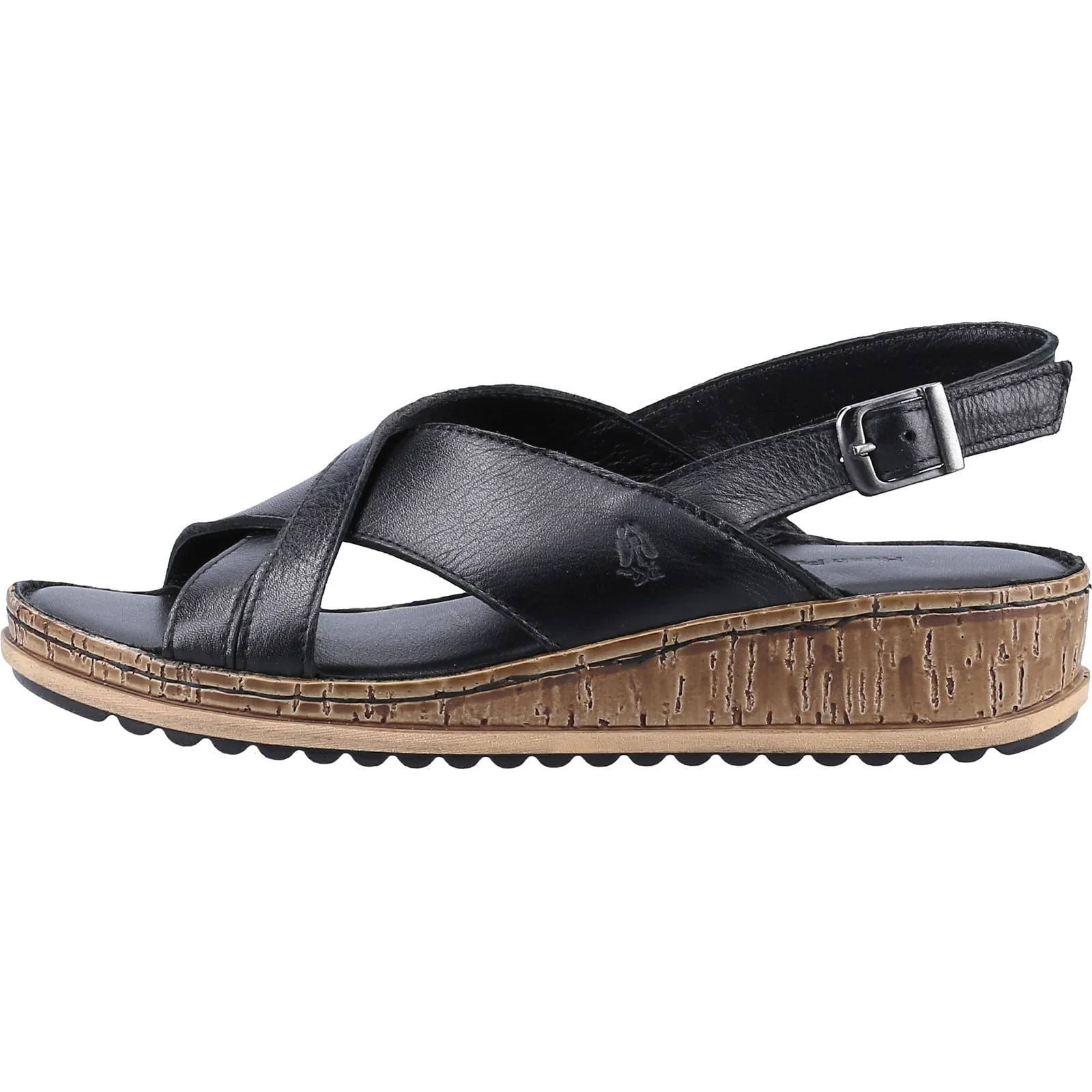 Hush Puppies Womens Elena Cross Over Wedge Sandal Black - Image 2
