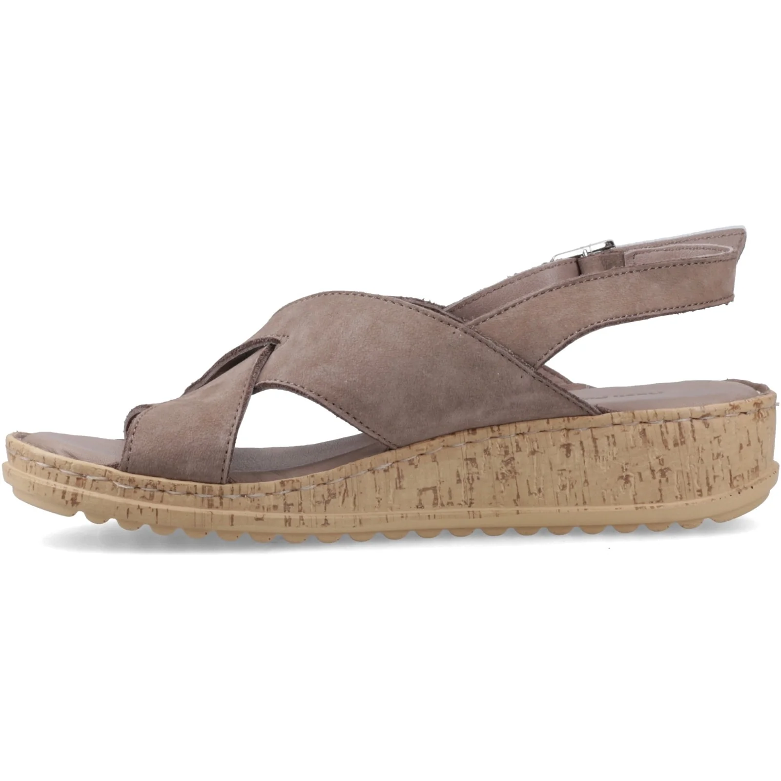 Hush Puppies Womens Elena Cross Over Wedge Sandal Fossil - Image 2