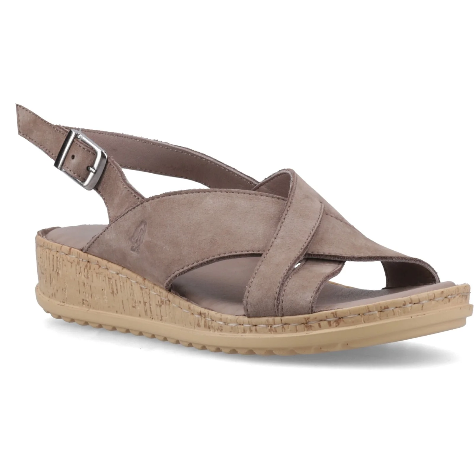 Hush Puppies Womens Elena Cross Over Wedge Sandal Fossil - Image 5