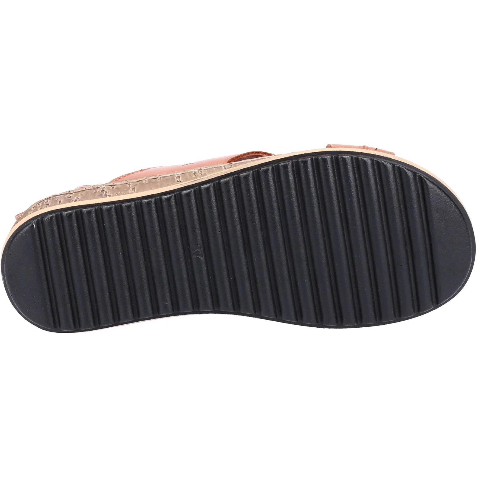 Hush Puppies Womens Elena Cross Over Wedge Sandal Tan - Image 3
