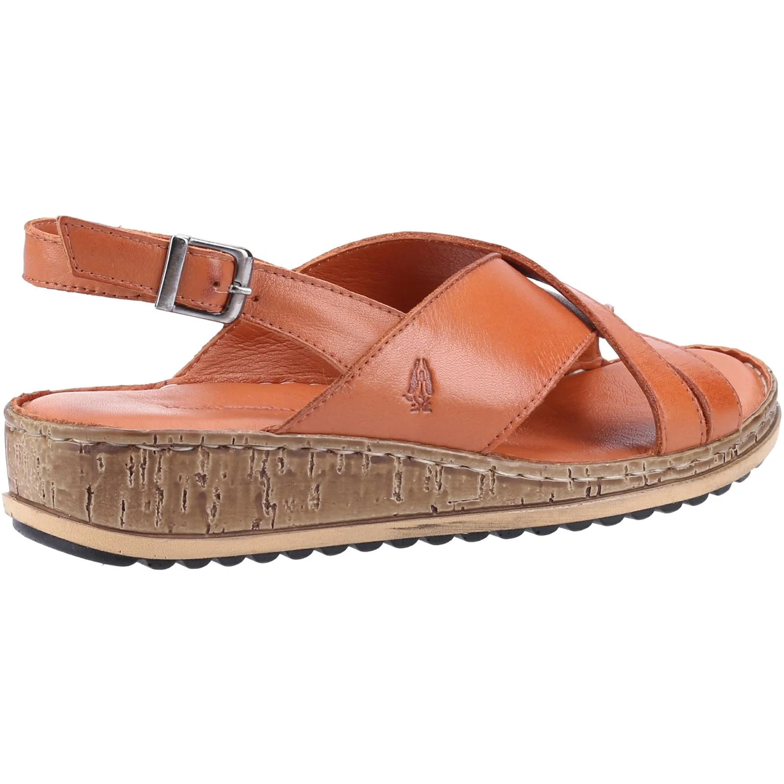 Hush Puppies Womens Elena Cross Over Wedge Sandal Tan - Image 4
