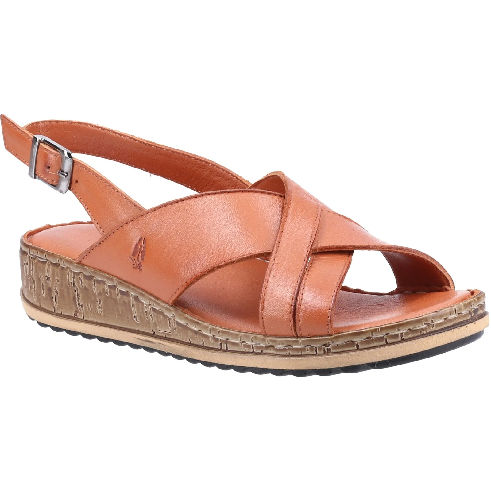 Hush Puppies Womens Elena Cross Over Wedge Sandal Tan - Image 5