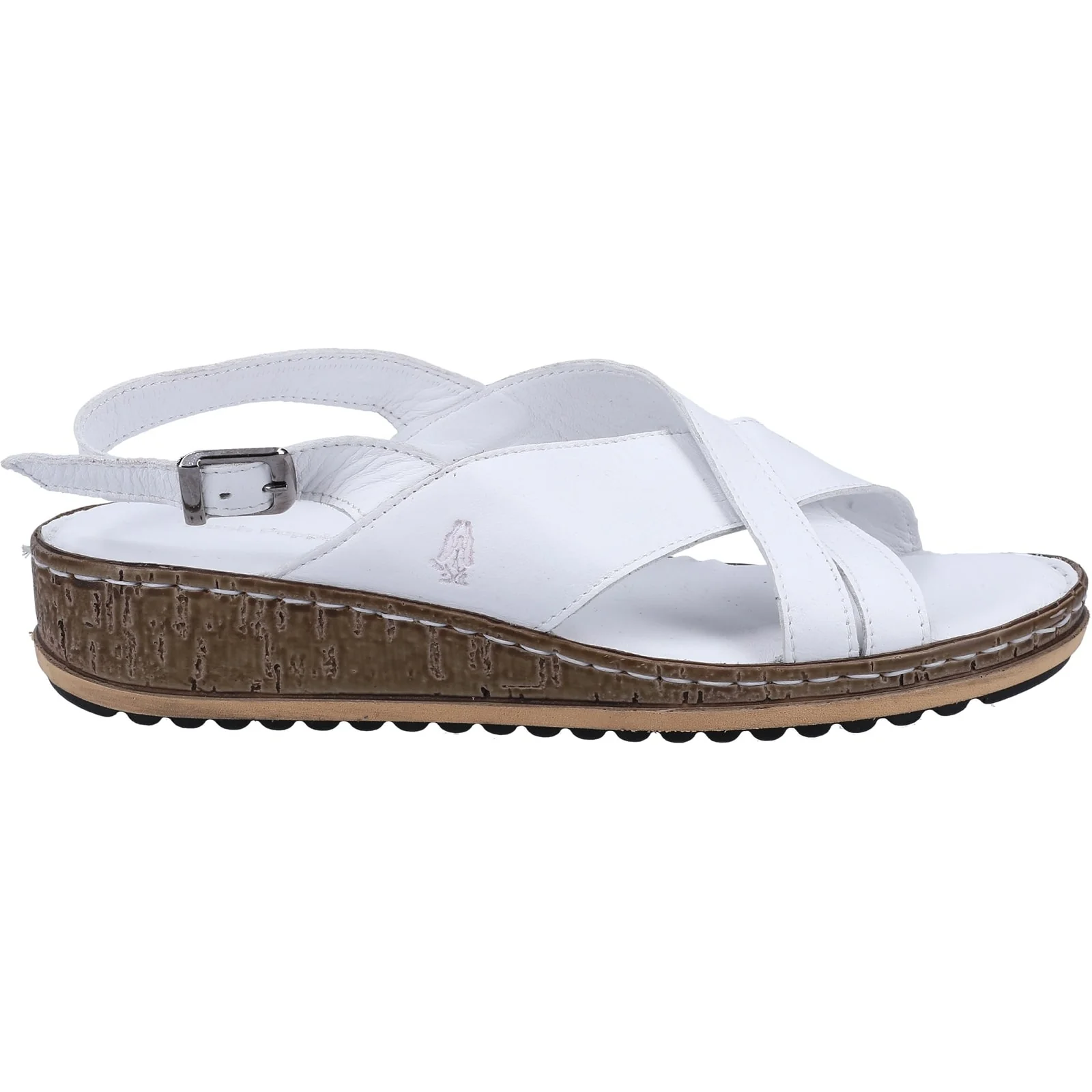 Hush Puppies Womens Elena Cross Over Wedge Sandal White