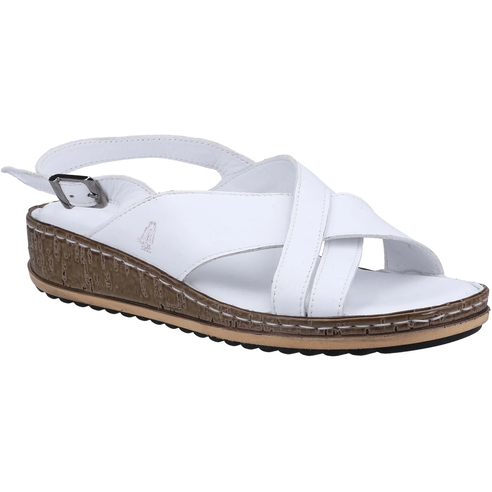 Hush Puppies Womens Elena Cross Over Wedge Sandal White - Image 4