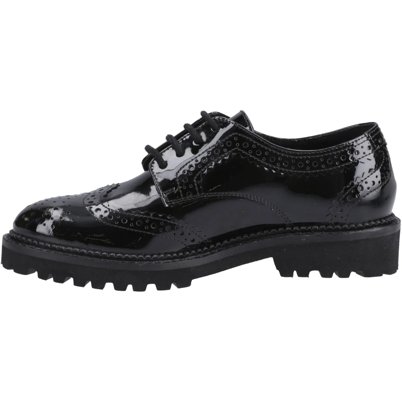 Hush Puppies Womens Gabi Lace Up Patent Snr Black - Image 2