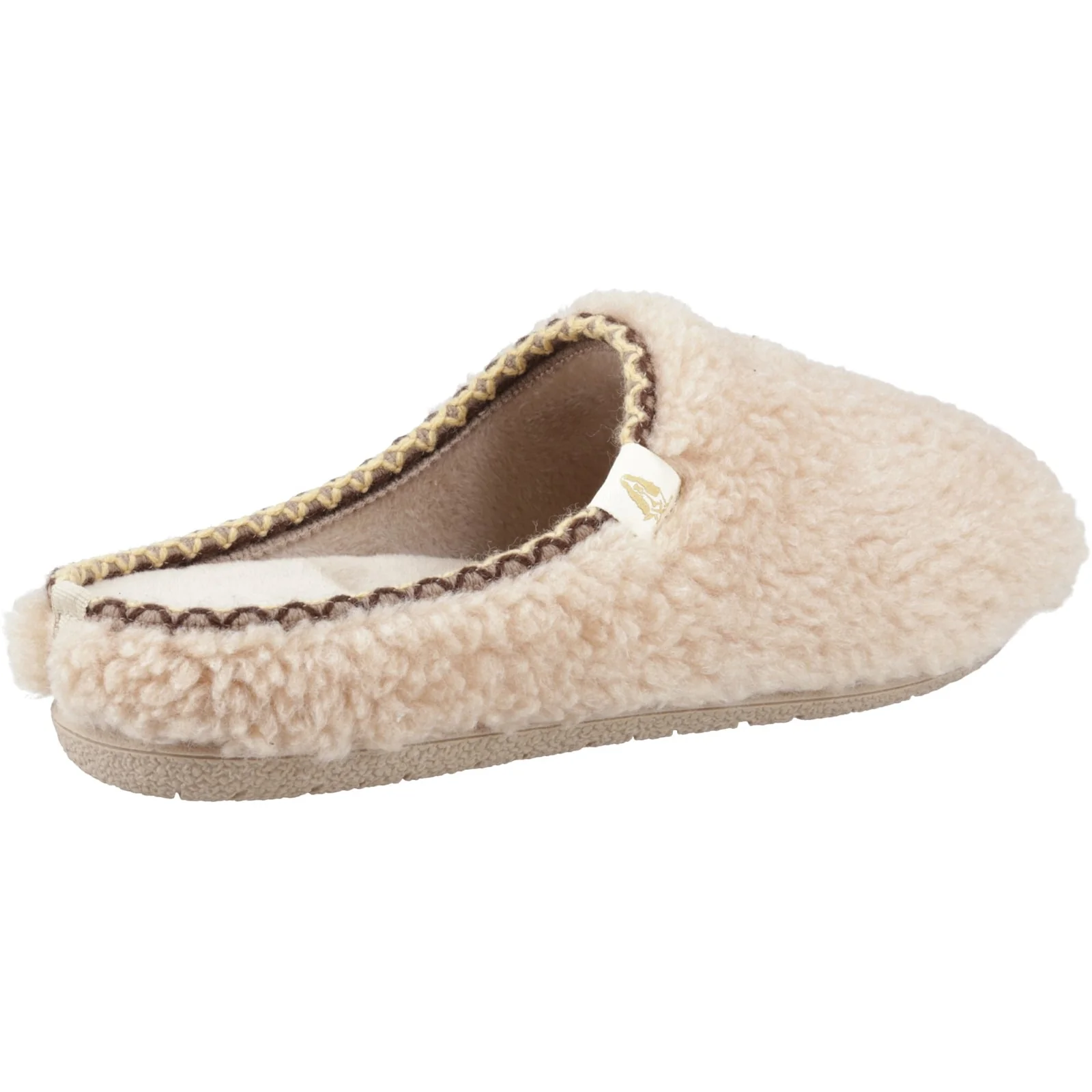 Hush Puppies Womens Good Slipper Teddy Mule Beige - Image 4