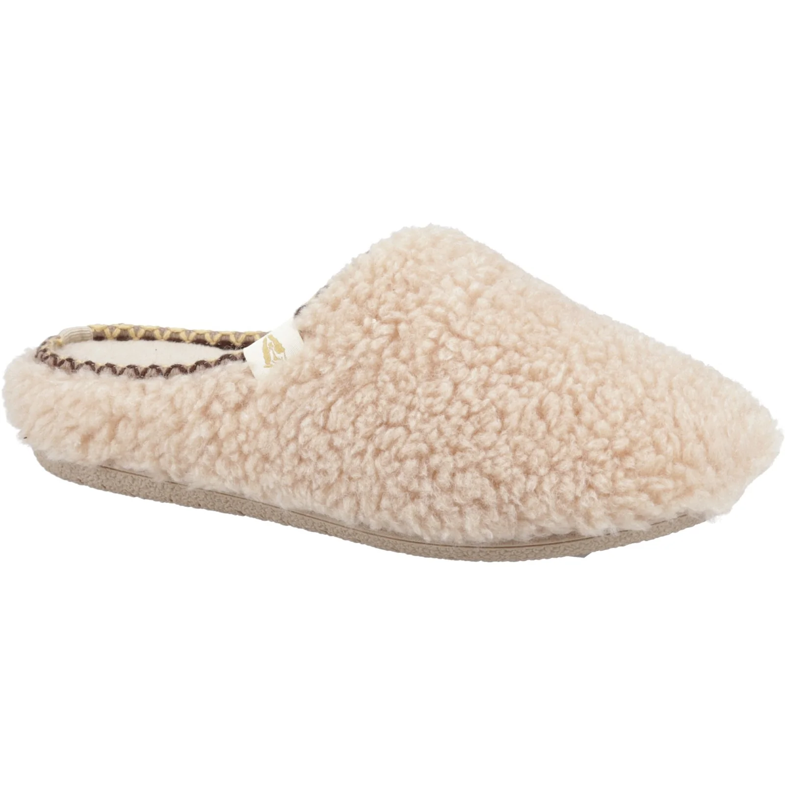 Hush Puppies Womens Good Slipper Teddy Mule Beige - Image 5