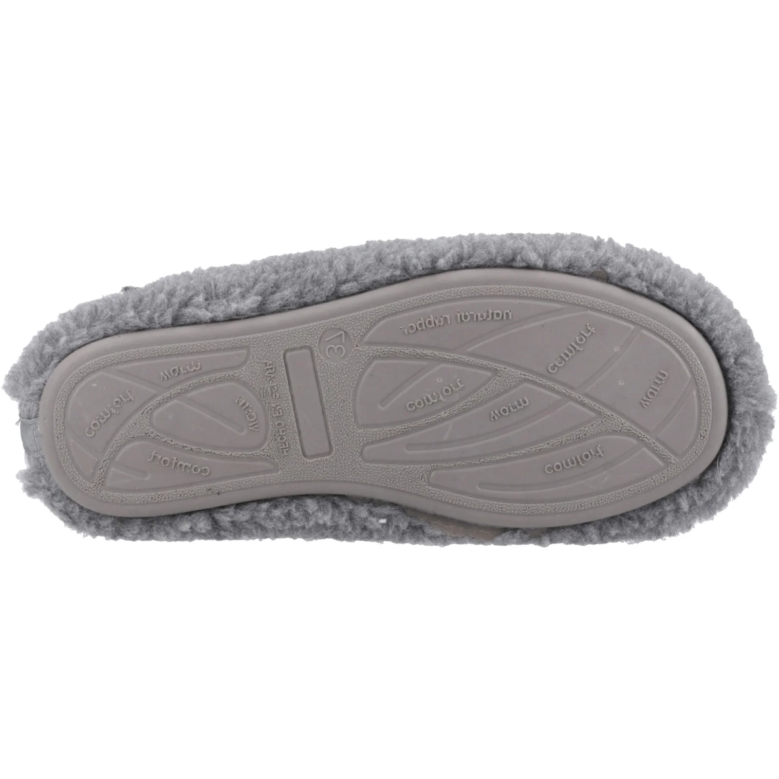 Hush Puppies Womens Good Slipper Teddy Mule Grey - Image 3