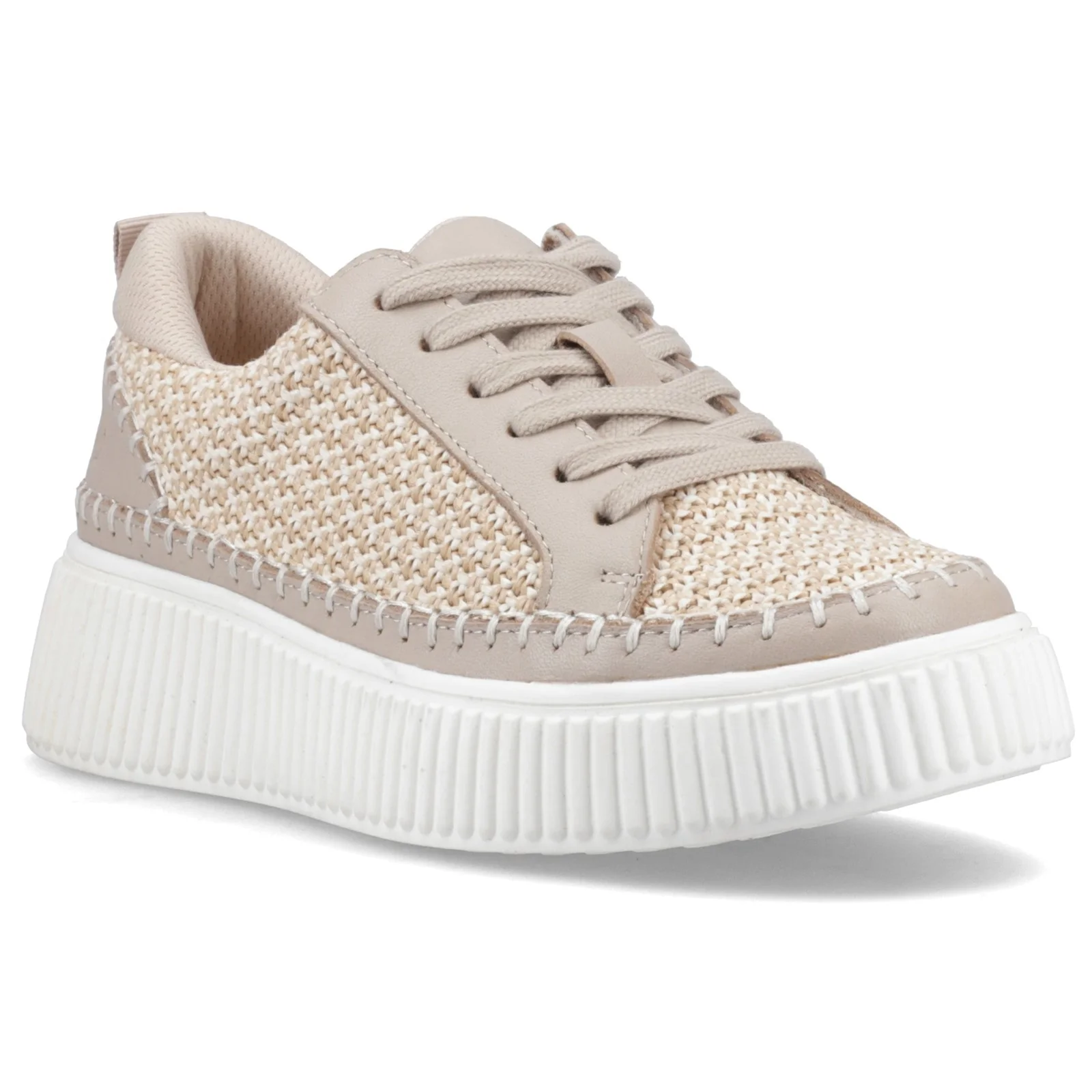 Hush Puppies Womens Haisley Woven Trainer Taupe - Image 5