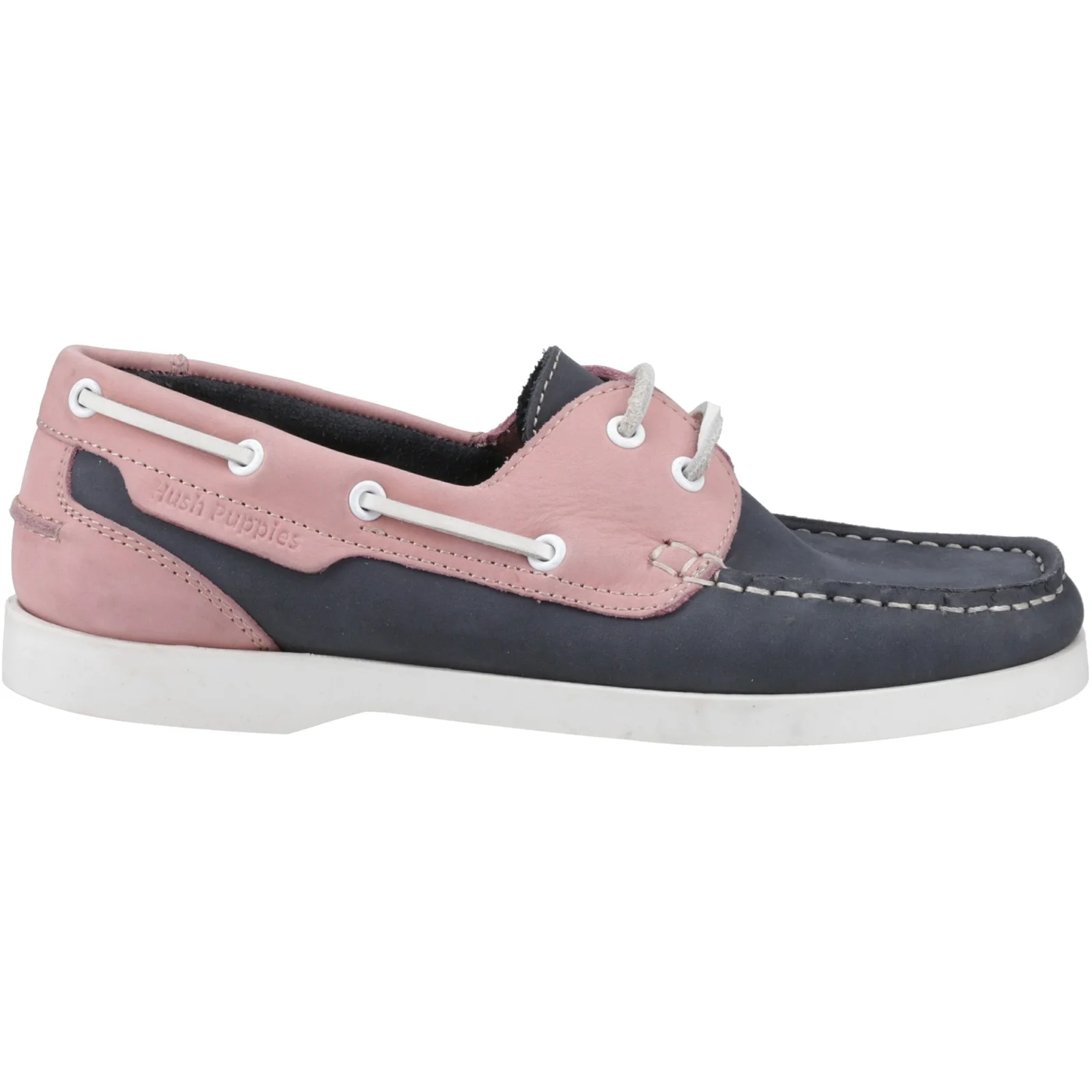 Hush Puppies Womens Isabel Boat Shoe Navy/Pink