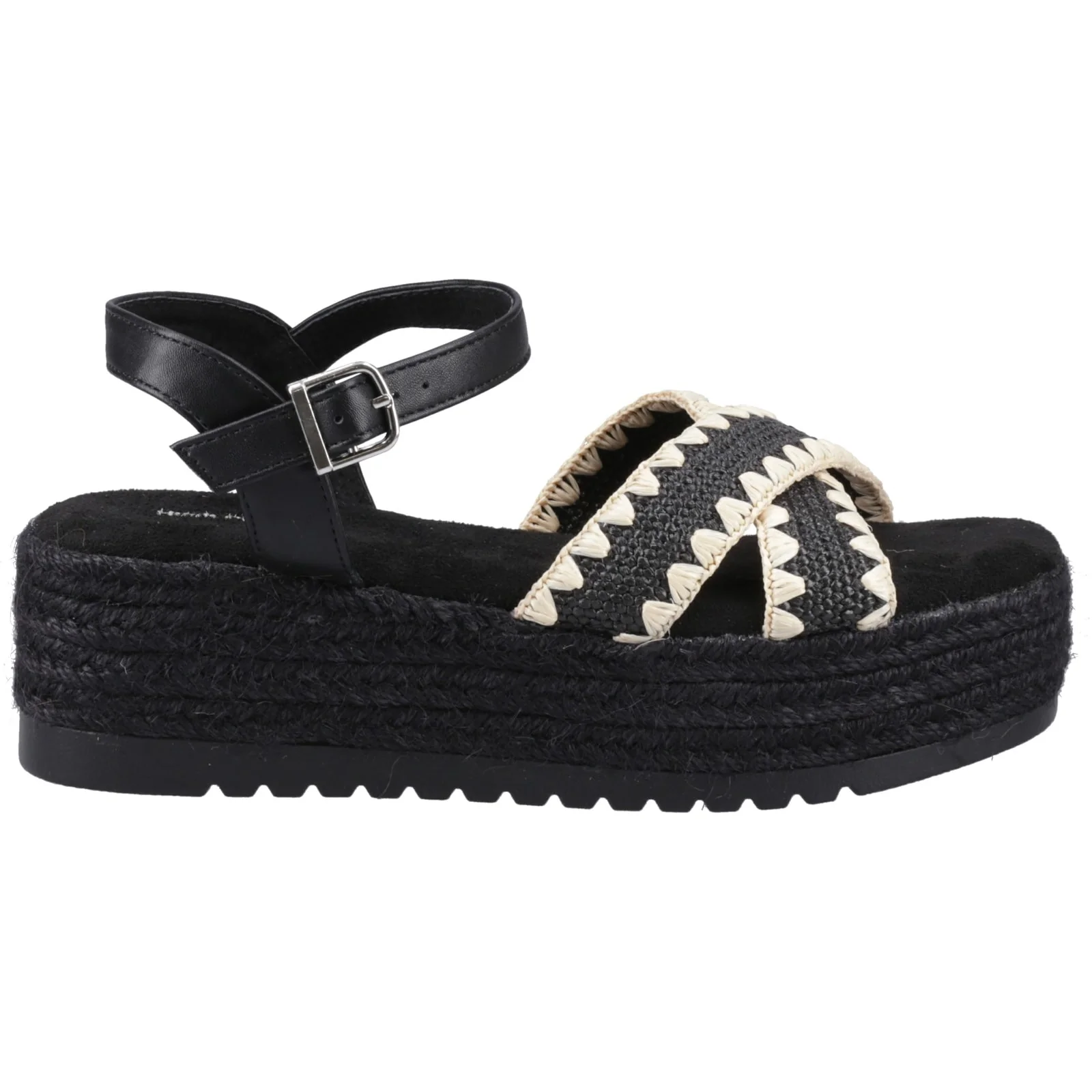 Hush Puppies Womens Jemma Espadrille Sandal Black