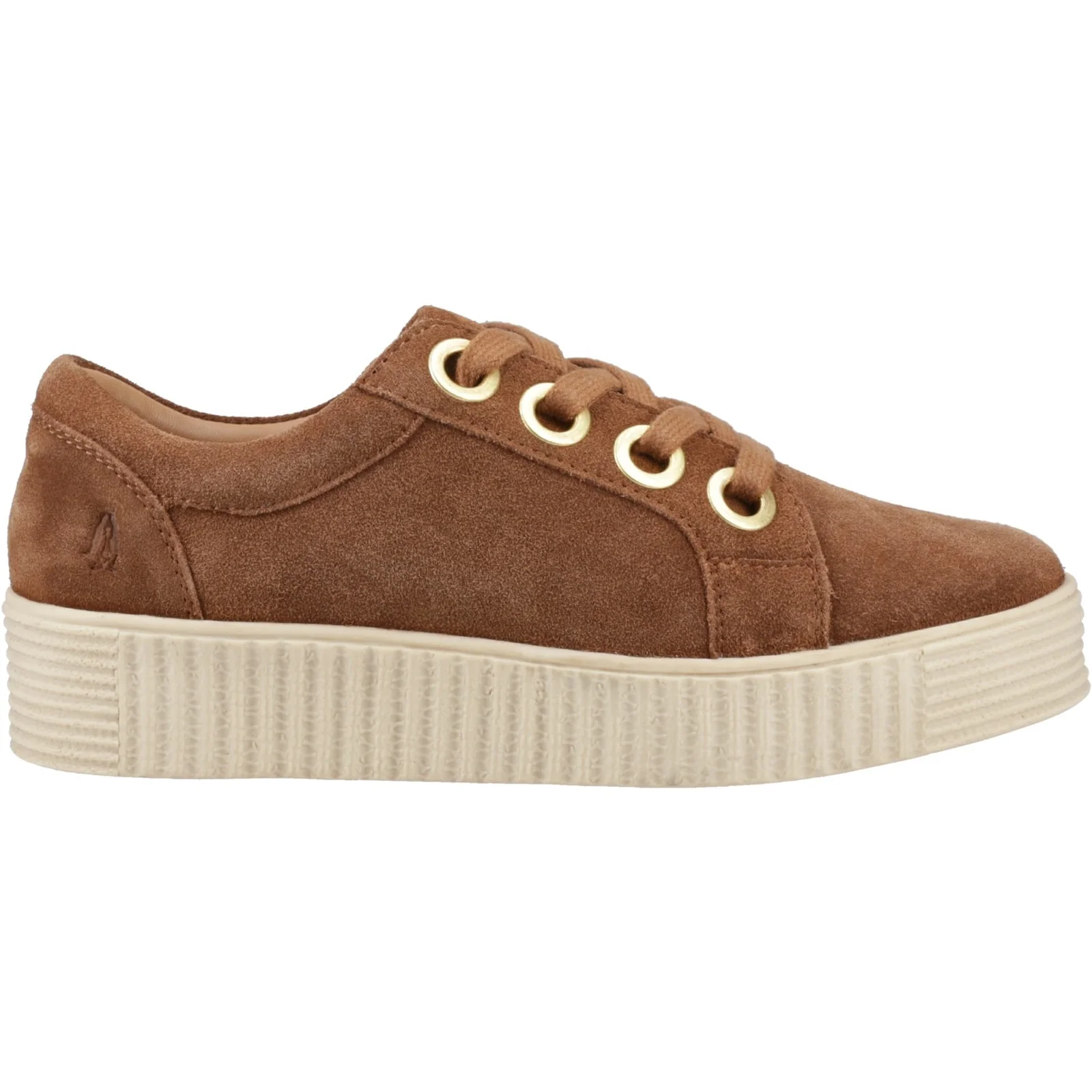 Hush Puppies Womens Tamsin Suede Trainer Tan